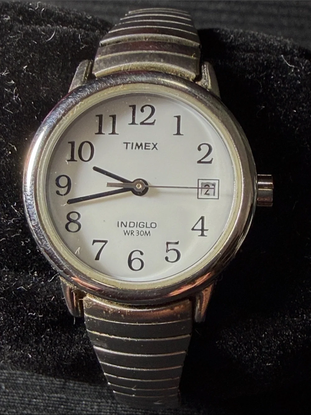 Timex Silver and White Indiglo Dial Ladies' Watch